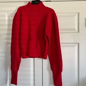 Red long sleeve Midriff sweater